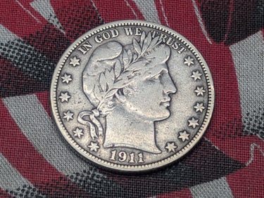 1911-D U.S. Barber Half Dollar. Full Readable Liberty. 90% Silver