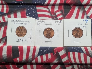 1981, 1985, 1986-D Lincoln Cent