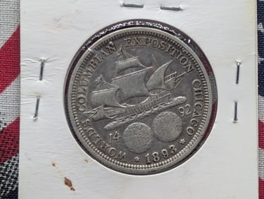 1893 Chicago Columbian Exposition Commemorative Half Dollar, 90% Silver