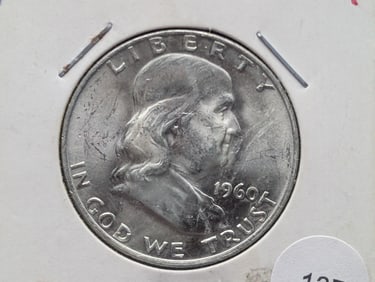 1960 D Franklin Half Dollar, 90% Silver