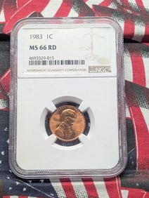 1983 Lincoln Memorial Cent MS66 RD By NGC