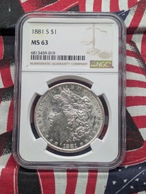 1881 S Morgan Dollar NGC MS 63 6813459, 90% Silver