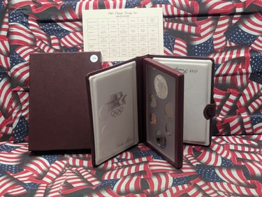 1983-S United States Prestige 6-Coin Proof Set With OGP & COA. Includes Olympic 90% Silver Dollar.