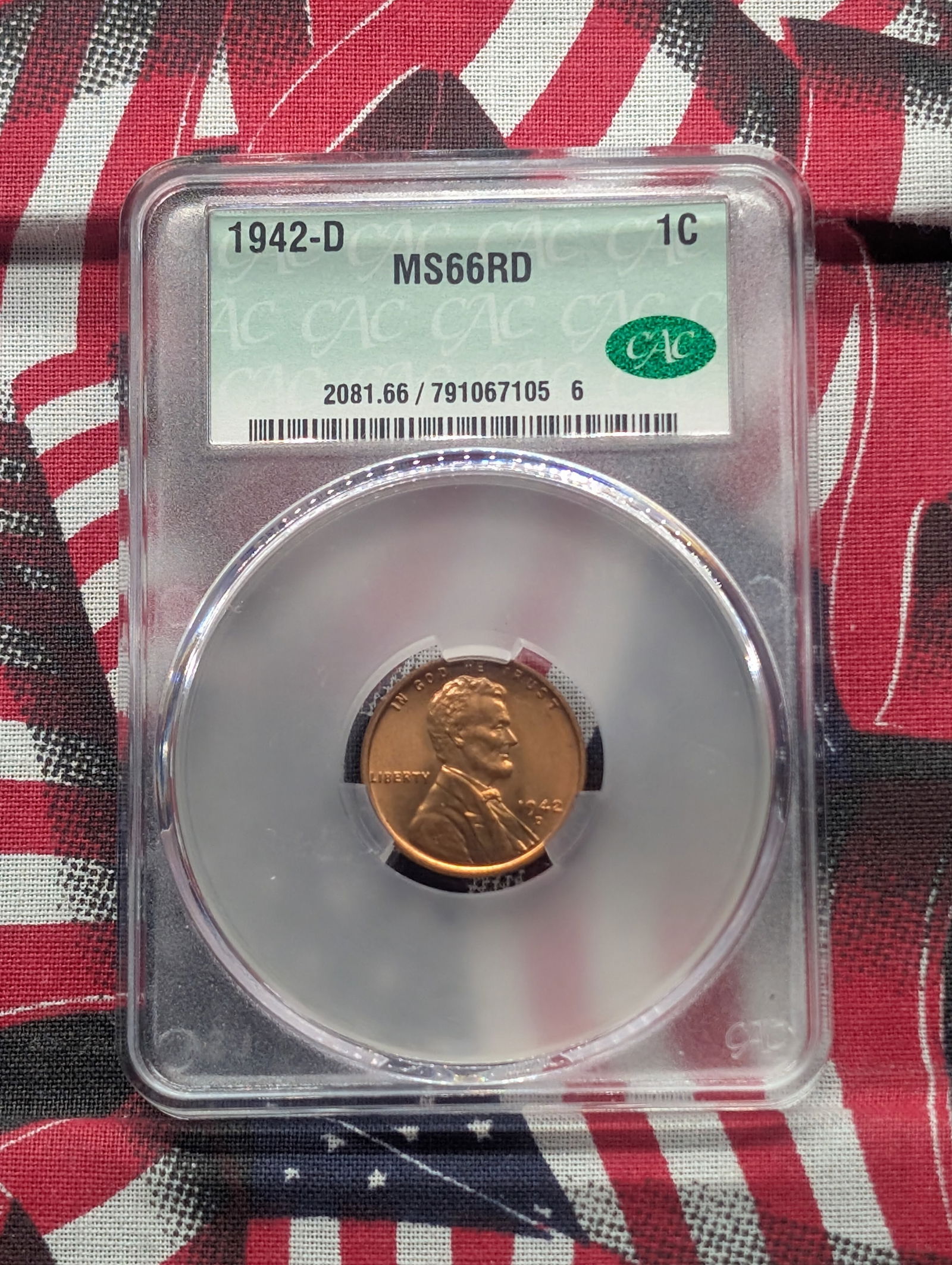 1942-D Lincoln Wheat Cent MS66 RD By CAC (1 of 4)