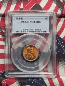 1953-D Lincoln Wheat Cent MS66 RD By PCGS