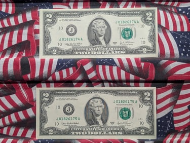 (2) 2003-A Series $2 Federal Reserve Notes, Consecutive Order