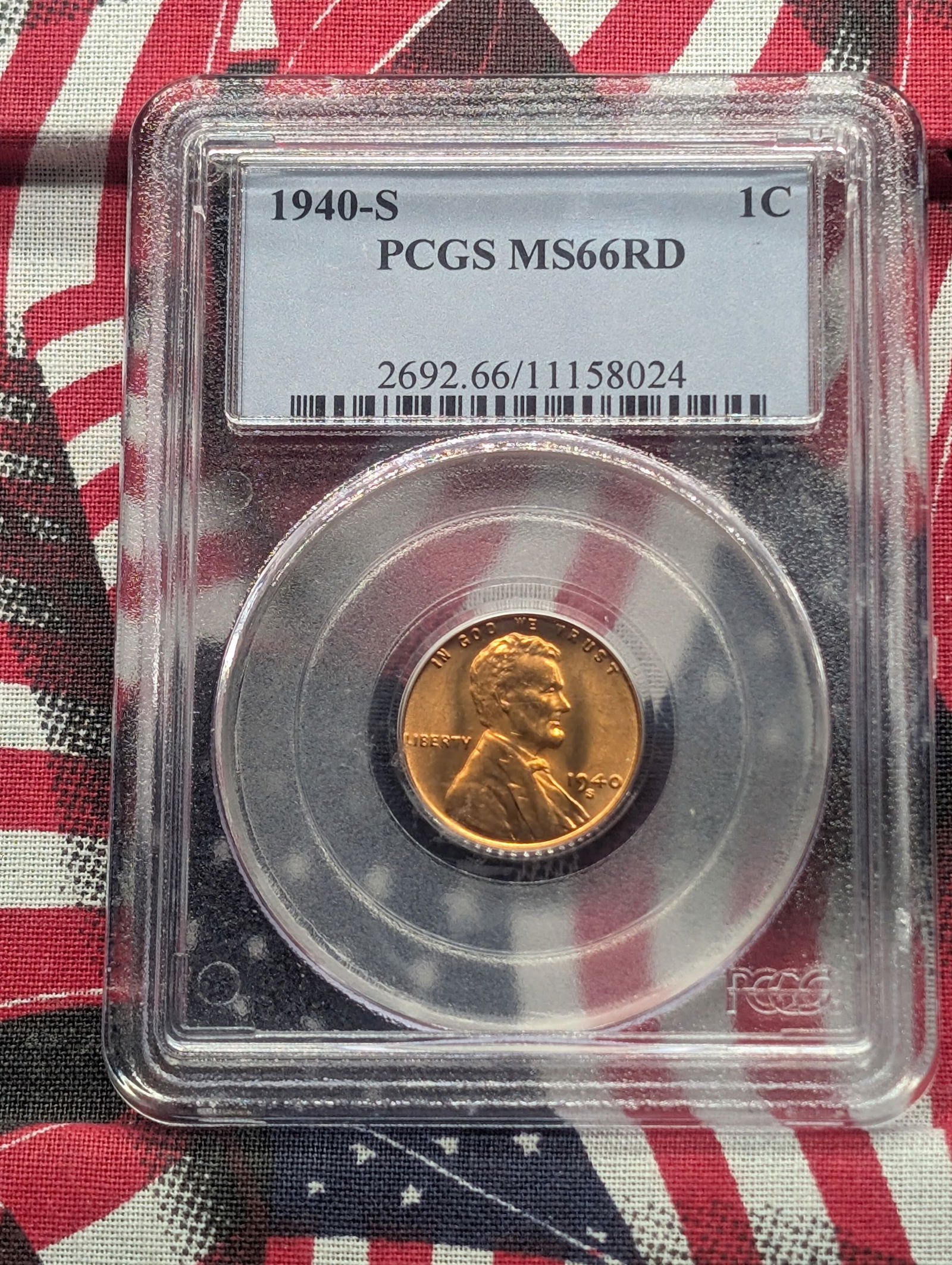 1940-S Lincoln Wheat Cent MS66 RD By PCGS (1 of 4)