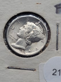 1916 P Mercury Dime FSB, 90% Silver