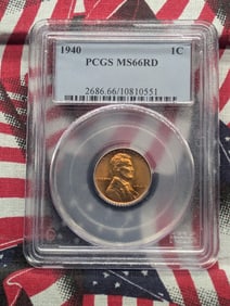 1940 Lincoln Wheat Cent MS66 RD By PCGS