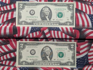 (2) 2003-A series $2 Federal Reserve Notes, Consecutive Order