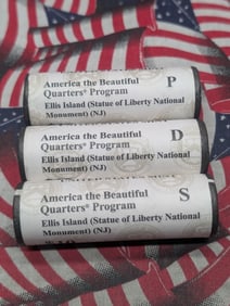 2017 P, D, S America the Beautiful Quarter Ten Dollar Rolls Ellis Island ( Statue of Liberty