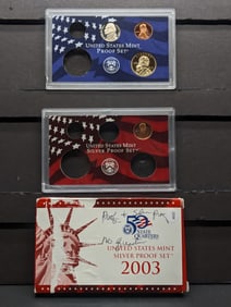 Partial Set "No Siver Coins" - 2003-S Proof Native Dollar, Jefferson Nickel, 2 Lincoln Cents