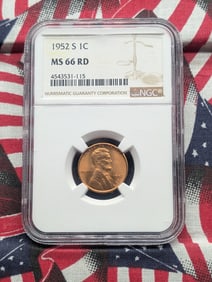 1952-S Lincoln Wheat Cent MS66 RD By NGC