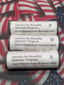 2017 P, D, S America the Beautiful Quarter Ten Dollar Rolls Ozark National Scenic Riverways,