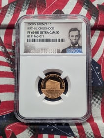 2009-S Bronze Birth & Childhood Bicentennial Lincoln Cent PF69 RD UC By NGC