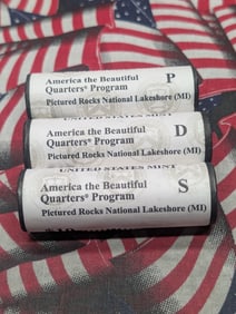 2018 P, D, S America the Beautiful Quarter Ten Dollar Rolls Pictured Rocks National Lakeshore