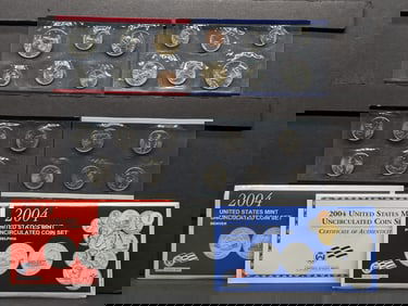 2004 P & D UNC Coin Set w/State Quarters. 22 Coin Set