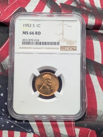 1952-S Lincoln Wheat Cent MS66 RD By NGC