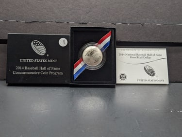 2014-S Proof Baseball Hall of Fame Commemorative Clad Half Dollar in OGP w/ COA