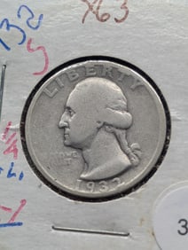 1932 S Washington Quarter, Key Date 90% Silver