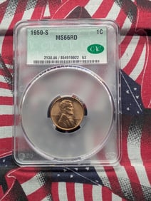 1950-S Lincoln Wheat Cent MS66 RD By CAC