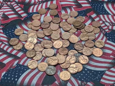 70+, 1/2 Pound, 1950's, Lincoln Wheat Cents.