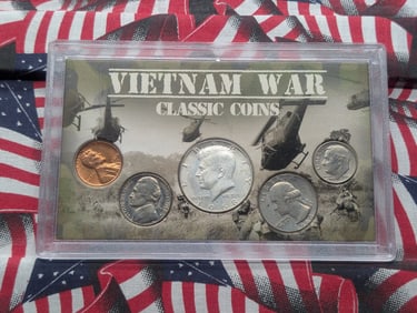 1968-D Vietnam War Classic Coins Set, includes a 40% Silver Kennedy Half Dollar