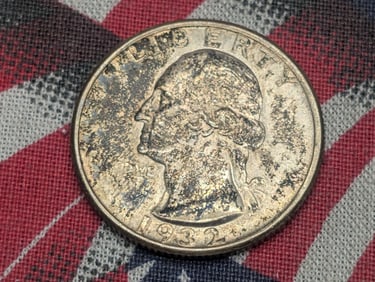 1932 Almost Uncirculated Washington Quarter. First Year Of Issue.