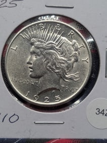 1925 High Grade Peace Dollar, 90% Silver