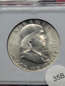 1948 P Franklin Half Dollar Very High Grade, 90% Silver