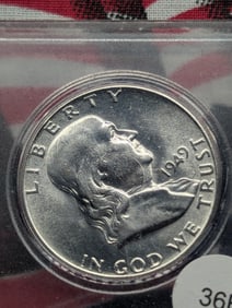 1949 P Franklin Half Dollar Very High Grade, 90% Silver