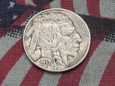 1937, XF-AU, Bold Details, Full Horn and Tail, Buffalo Nickels, 88 Years Old