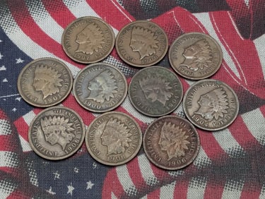 (10) Indian Head Cents