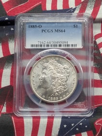 1885 O Morgan Dollar PCGS MS 64 30495094, 90% Silver