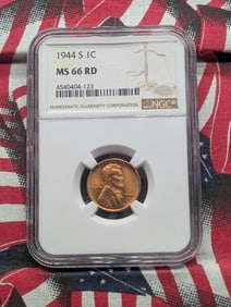1944-S Lincoln Wheat Cent MS66 RD By NGC
