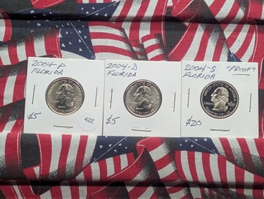 2004-S "Proof" & 2004-P, & 2004-D, Florida State Quarters