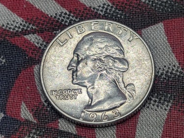 1963- D, UNC, 90% Silver, Washington Quarter, 62 Years Old!