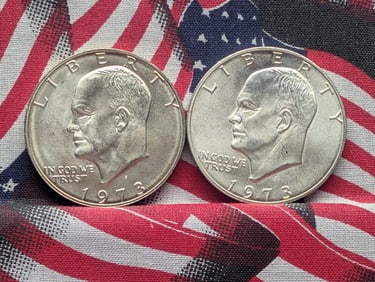 Lot of (2) 1973-S 40% Silver Uncirculated Eisenhower Dollars