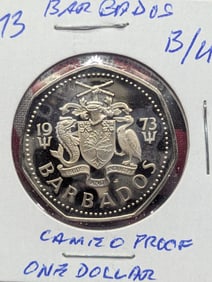 1973 Barbados 1 Dollar Coin, Clad Proof