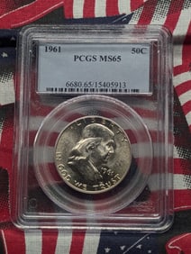 1961 P Franklin Half Dollar PCGS MS 65 15405913, 90% Silver