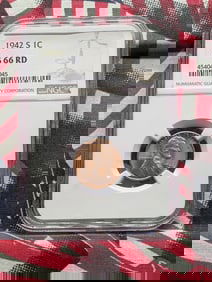 1942-S Lincoln Wheat Cent MS66 RD By NGC