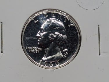 1960 Proof Washington Quarter, 90% Silver