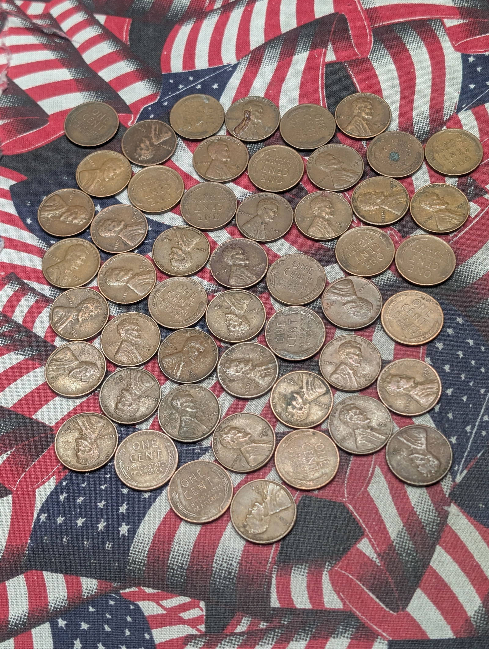 (50) 1940's & 1950's Lincoln Wheat Cents, All S Mint Marks (1 of 6)