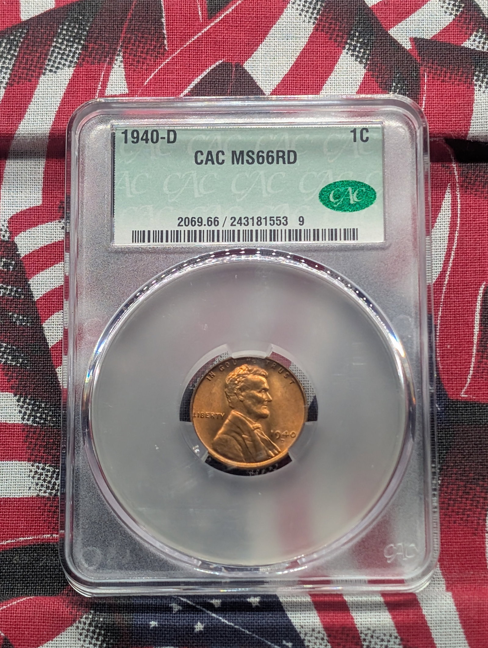 1940-D Lincoln Wheat Cent MS66 RD By CAC (1 of 4)