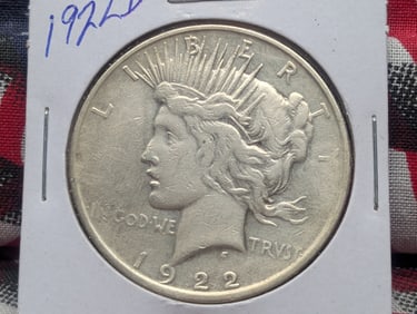 1922-D Peace Silver Dollar 90% Silver