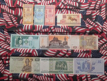 10 Foreign Crisp/Unc, Notes, Great Art