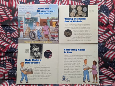 1991-1995 U.S. Mint WWII 50th Anniversary Clad Half Dollar In OGP