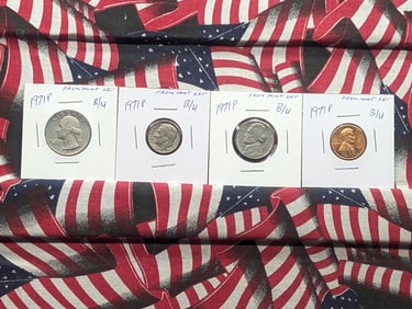 1971-P Lincoln Memorial, Jefferson Nickel, Roosevelt Dime, & Washington Quarter