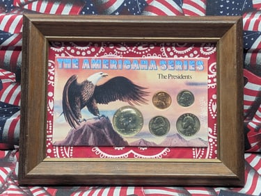 1969-D, 1974-D,1994-P The Americana Series (U.S. Presidents, 5 Coins, Framed, Includes a 40% Silver