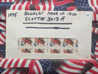 1995 Booklet Pane Of 18 Stamps, Scott # 2013 A, All Mint, Original Gum, Never Hinged